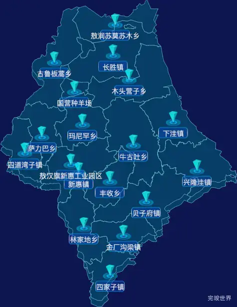 echarts赤峰市敖汉旗geoJson地图点击跳转到指定页面